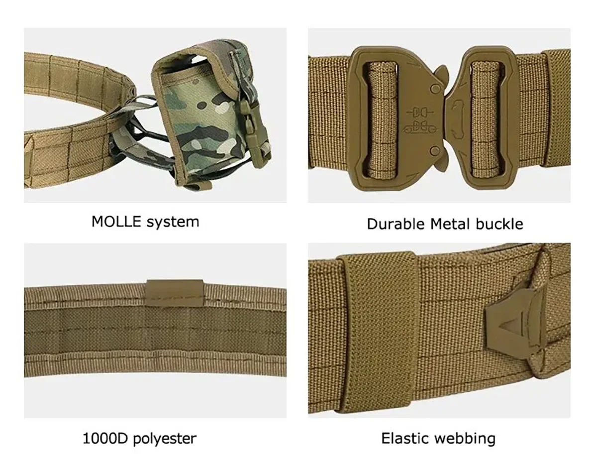 YAKEDA-riñonera táctica CS, cinturón de combate Molle Airsoft, 8 en 1 bolsa de almacenamiento, bolsa de senderismo, cinturón acolchado, accesorios de caza - imagen 5