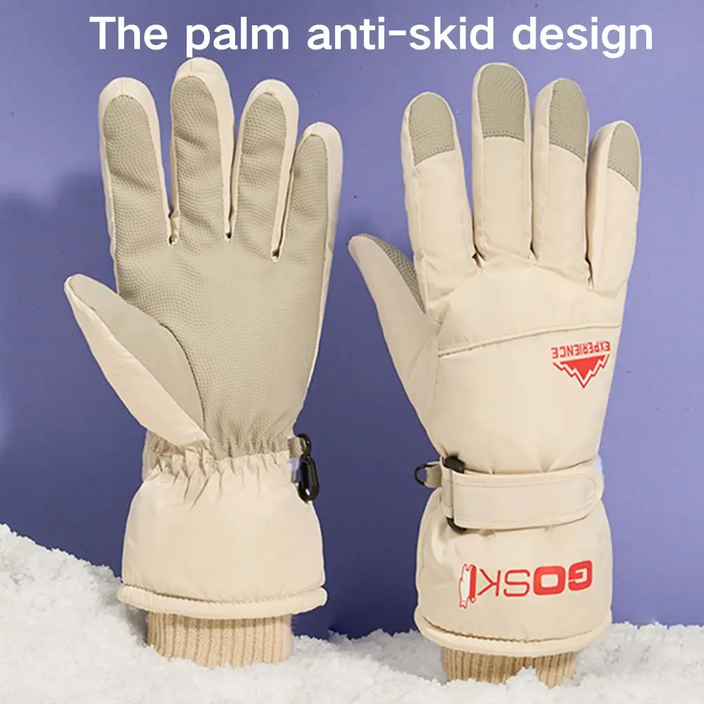 Guantes de esquí para hombre y mujer, manoplas cálidas y de terciopelo para ciclismo en coche eléctrico, pantalla táctil, resistentes al agua, antideslizantes y fríos, Invierno - imagen 5