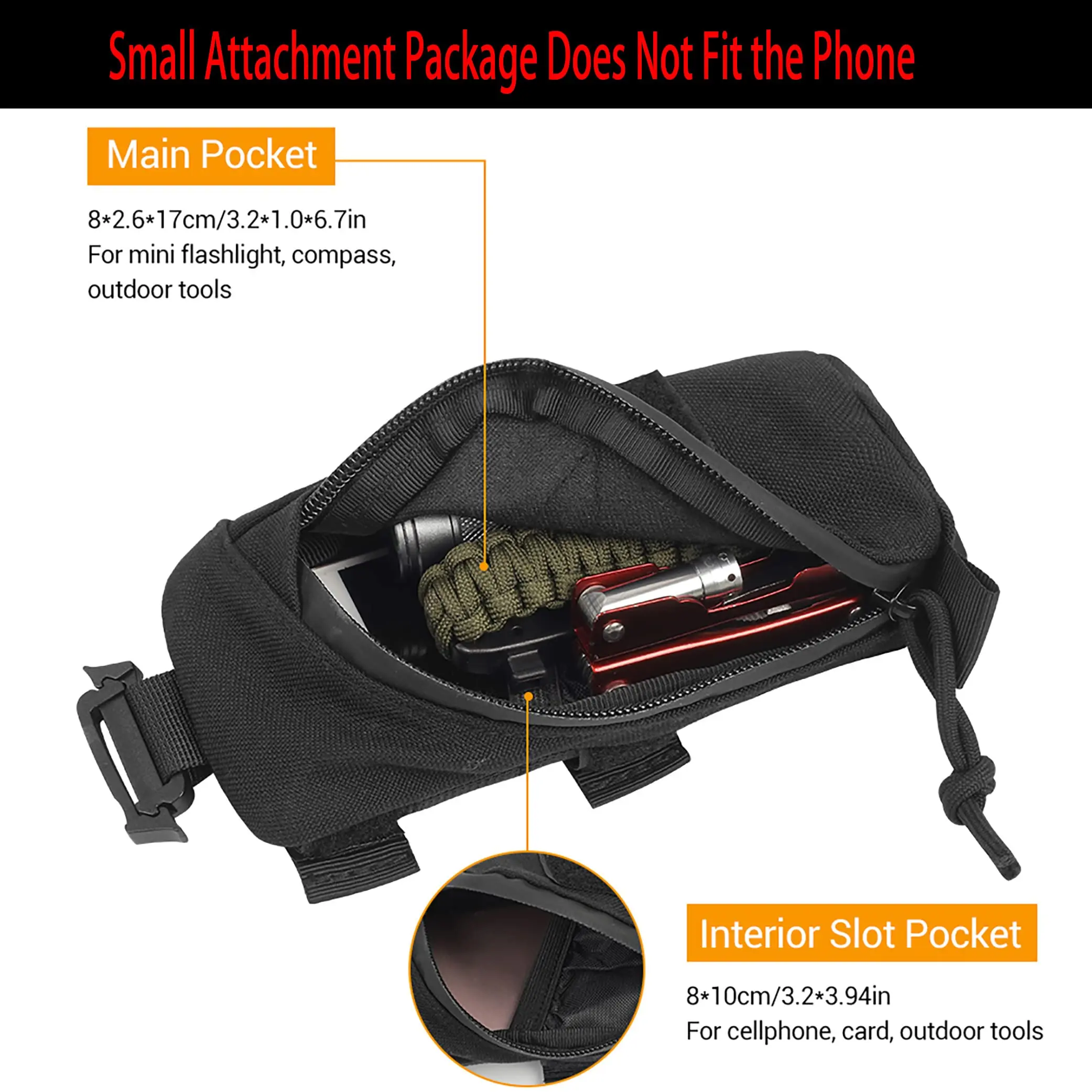 Bolsa táctica MOLLE con correa hombro para mochila EDC multifuncional - imagen 3