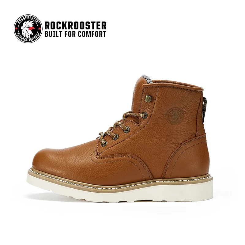ROCKROOSTER-zapatos de senderismo de piel de vaca para hombre, zapatillas Goodyear impermeables, botas de herramientas para motocicleta, zapatos tácticos, botas para caminar y cazar - imagen 4