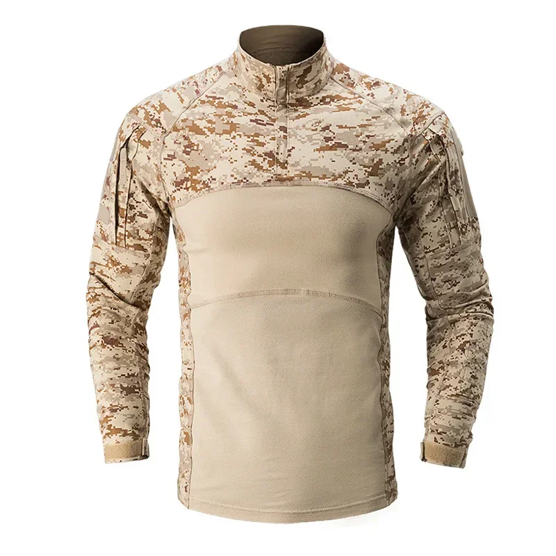 Camisa táctica militar para hombre, camiseta de manga larga de camuflaje y Paintball, camisas de combate de algodón Multicam, camiseta del ejército de camuflaje - imagen 3