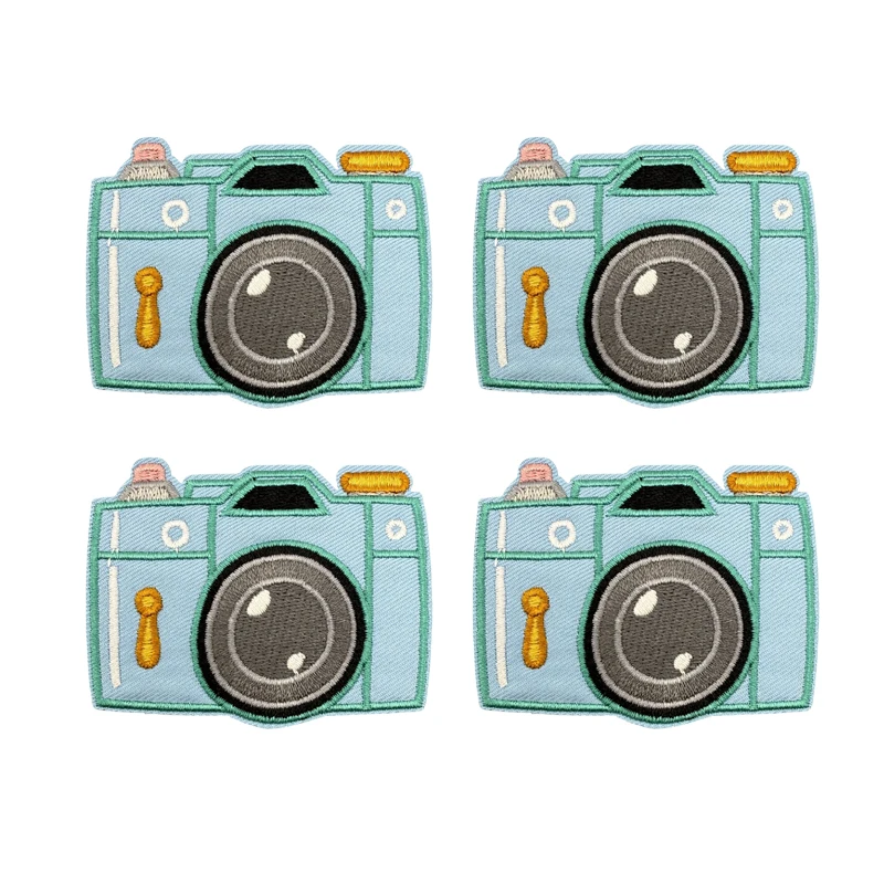 10 unids/lote, parches bordados con cámara de dibujos animados, chaquetas DIY, sombreros, bordado, apliques decorativos, parches para planchar para insignias de ropa - imagen 4