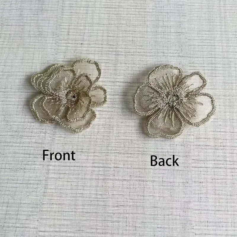 Parche táctico 3D bordado floral blanco y oro para MOLLE - imagen 5