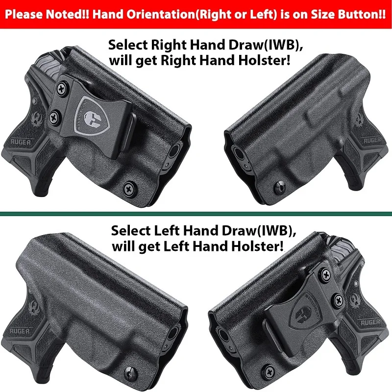 Funda para Ruger LCP II, funda IWB Kydex compatible con: Ruger LCP II .380 pistola-no compatible con LCP .380 & LCP II .22 LR bolsa para pistola de mano derecha - imagen 3
