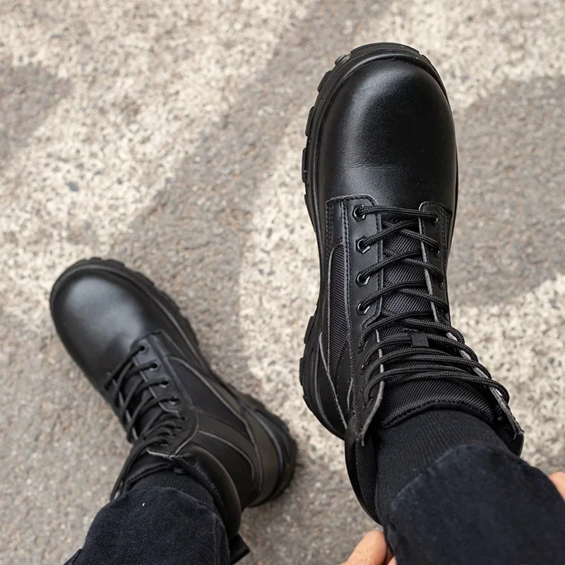 Zapatos de seguridad de alta calidad para hombre, botas de trabajo indestructibles con punta de acero, zapatillas cómodas antigolpes, Invierno - imagen 5