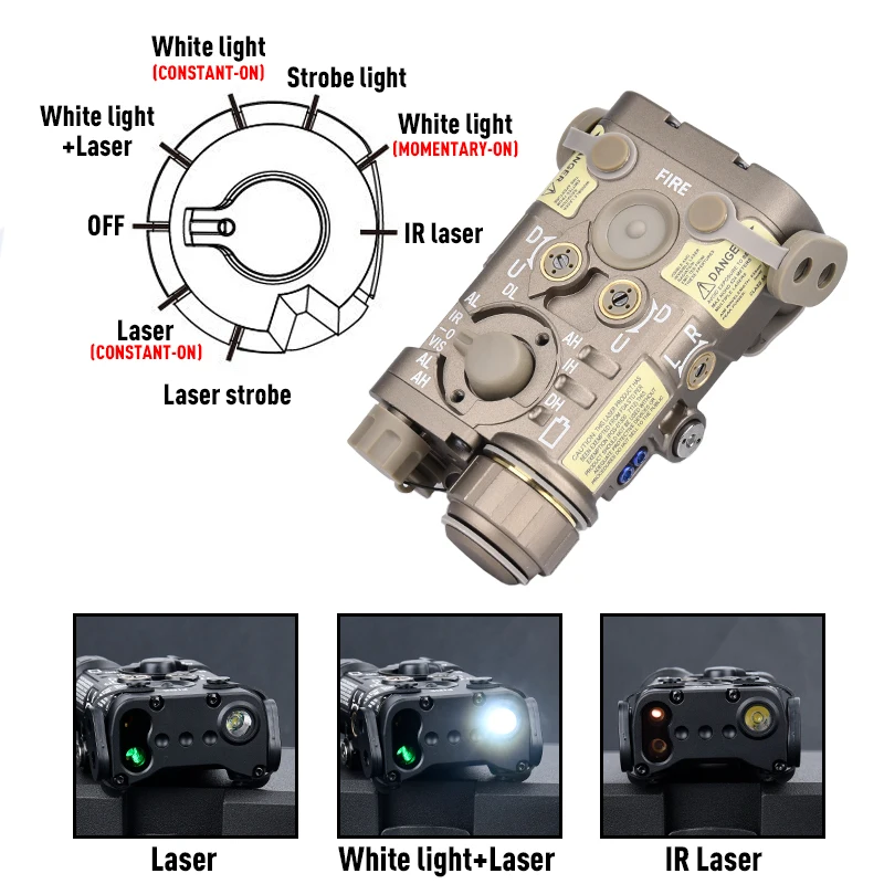 WADSN-indicador láser IR Airsoft NGAL versión de Metal, punto rojo, verde, azul, M300, M600, linterna LED, Arma de explorador, accesorio de luz - imagen 3