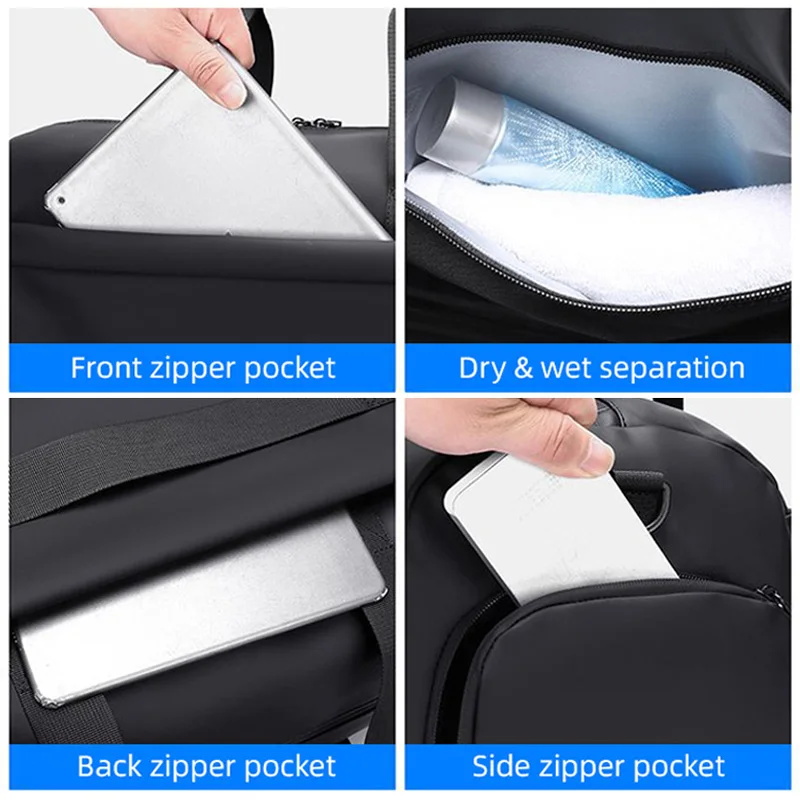 Bolsa táctica con compartimento húmedo seco y bolsillo para calzado - imagen 5