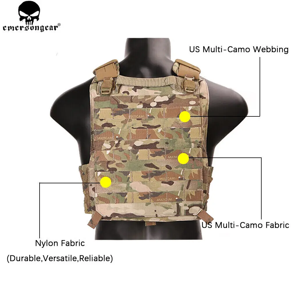 EMERSONGEAR Chaleco Molle 420 Plate Carrier Chaleco de caza Militiamen Paintball Molle Chaleco Pecho Rig Multi-camo - imagen 4