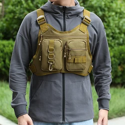Bolsa táctica Molle para chaleco de pecho, bolsa de pecho de viaje para deportes al aire libre, mochila de entrenamiento para senderismo y acampada con múltiples bolsillos para hombre