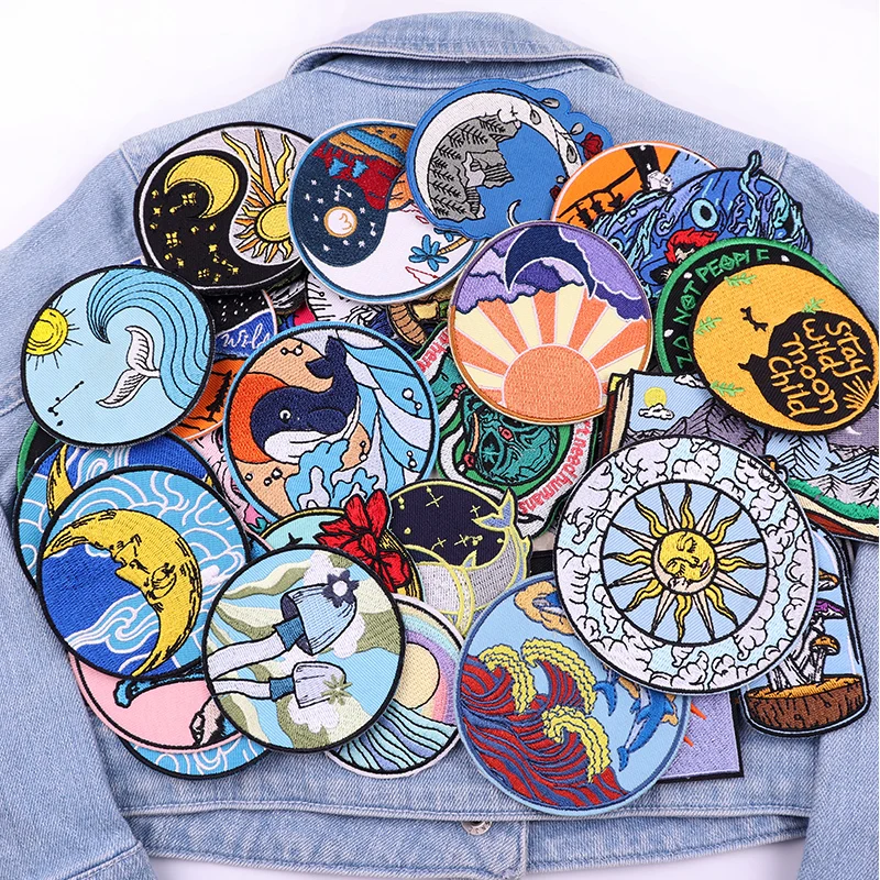 Parche de Alien ondulado para planchar ropa, pegatinas bordadas al azar, 10/20/30/40/50 piezas - imagen 3