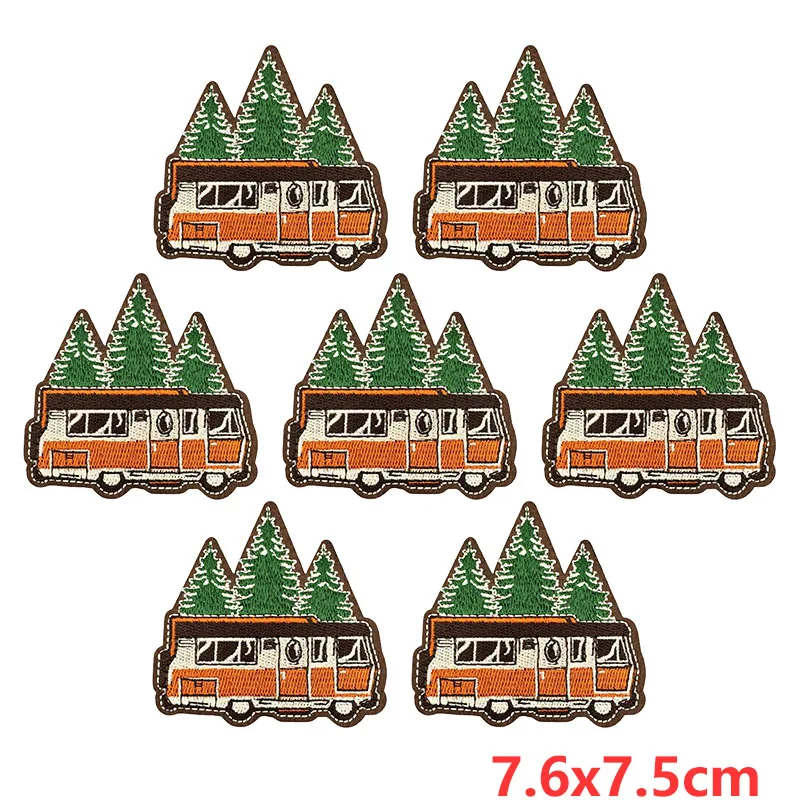 10 unids/lote de apliques de aventura de montaña, parches para planchar en ropa, parches bordados para acampar al aire libre para ropa, insignias DIY - imagen 3