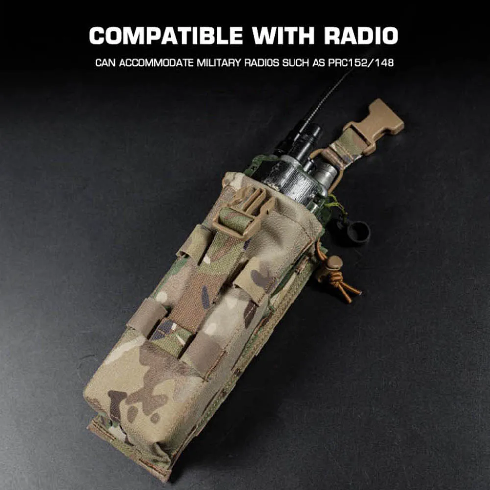 Bolsa táctica de Radio desplegable de liberación rápida para PRC152/148, bolsa para walkie-talkie de entrenamiento de combate y caza, equipo de sistema MOLLE portátil - imagen 2