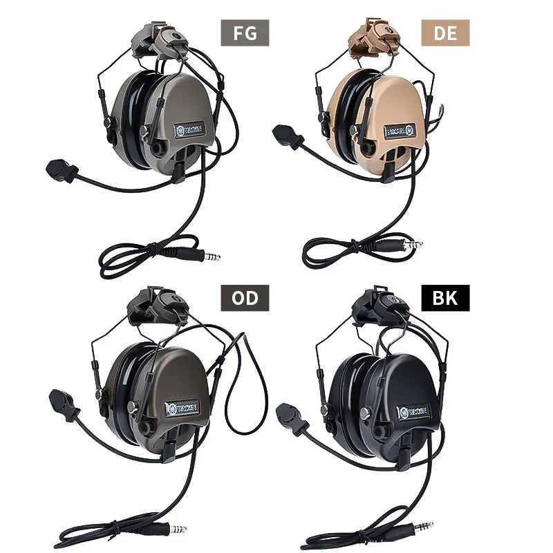 WADSN auriculares tácticos para casco, audífonos de comunicación para caza al aire libre, U94, PTT, Kenwood, sin reducción de ruido, aptos para riel Picatinny de 20mm - imagen 4