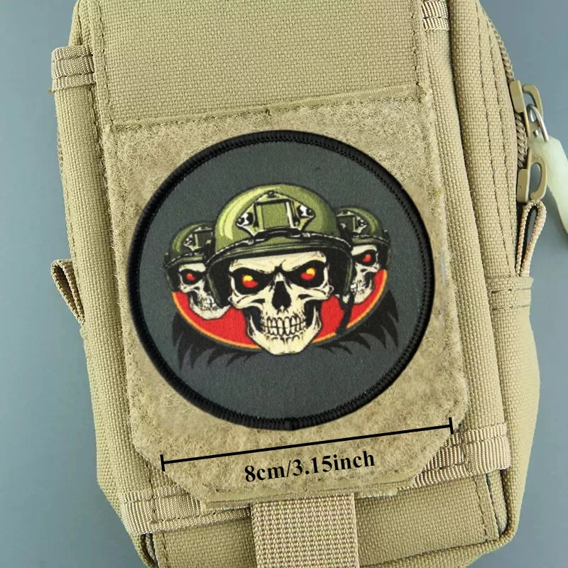 Parche de insignia de moral táctica de calavera para ropa, brazalete con estampado violento, gancho, parches militares, pegatina decorativa para mochila - imagen 2