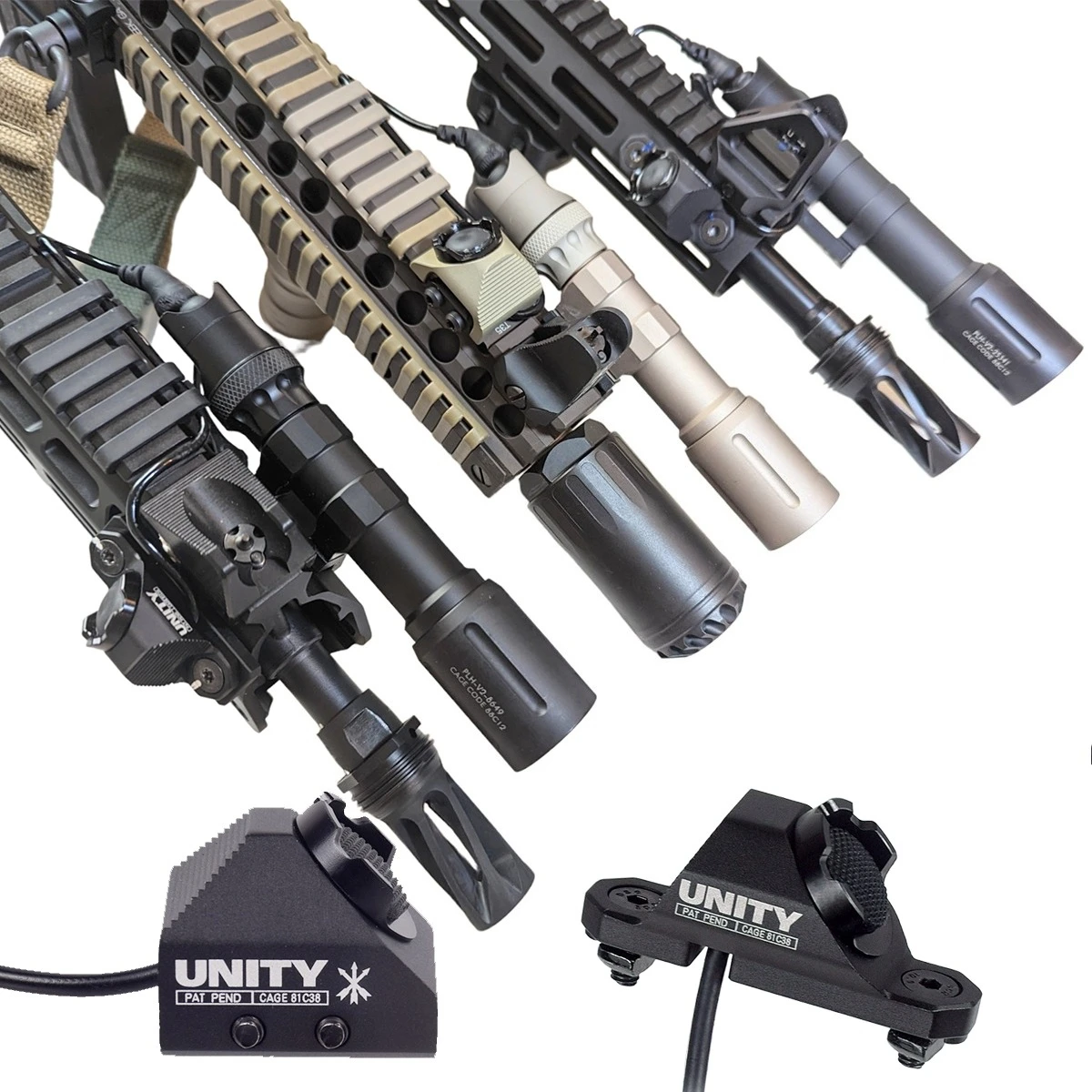 Interruptor de presión de botón caliente táctico Unity 7 "para Surefire M300 M600 2,5/3,5mm/SF Mod enchufe compatible con Mlok Keymod 20mm PEQ15 DBAL-A2