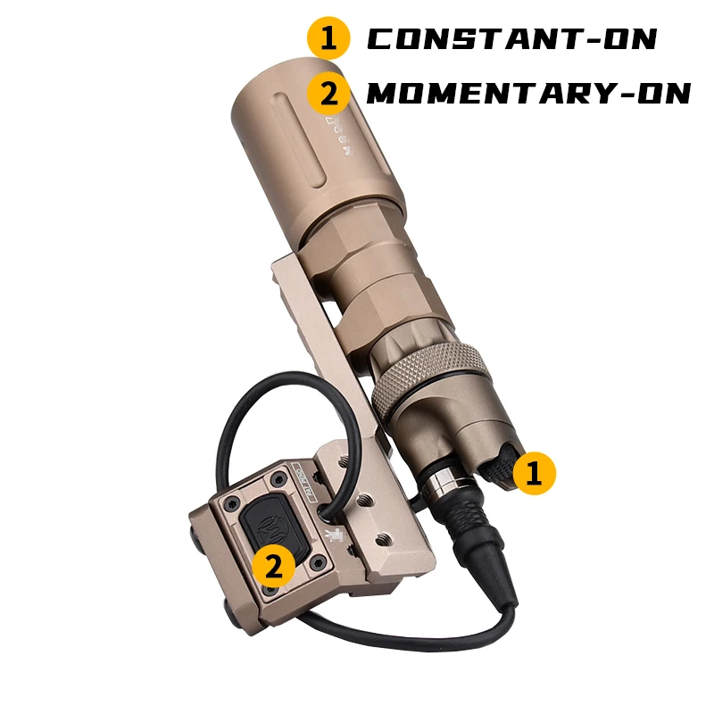 WADSN linterna táctica Plhv2 18650 LED de alta potencia 1300LM Airsoft caza explorador arma luz con interruptor de presión Modbutton - imagen 4