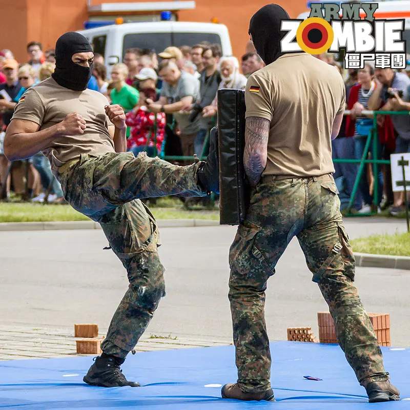 Camiseta de manga corta de secado rápido, camiseta interior alemana para entrenamiento físico táctico al aire libre, deportes, correr, Fitness, Color arena - imagen 5