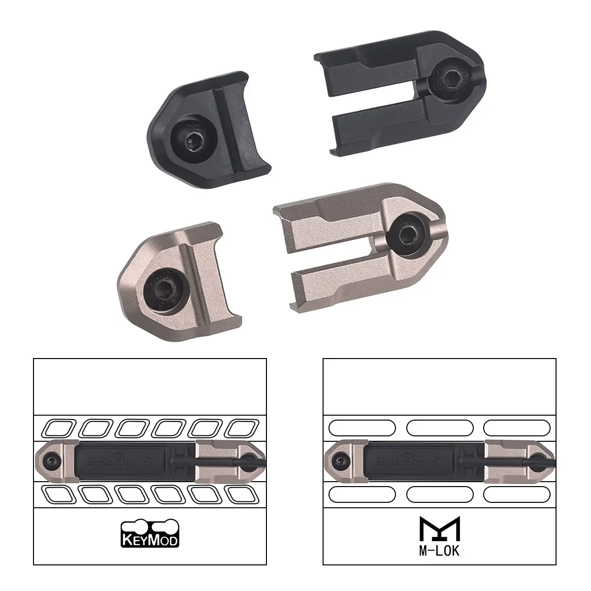 Surefire M600 M300 m-lok Keymod cinta remota interruptor de almohadilla de presión 20mm placas de montaje en riel accesorios Scout luz linterna 3 tipos - imagen 3
