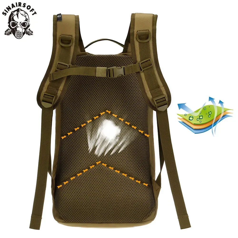 Mochila táctica SINAIRSOFT, mochila de asalto Civil de camuflaje de 25L, conducción al aire libre, deportes, viajes, bolsa de agua de 2,5 L para senderismo - imagen 4