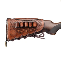 Tourbon funda de cuero para rifle de caza con almohadilla y cartuchera