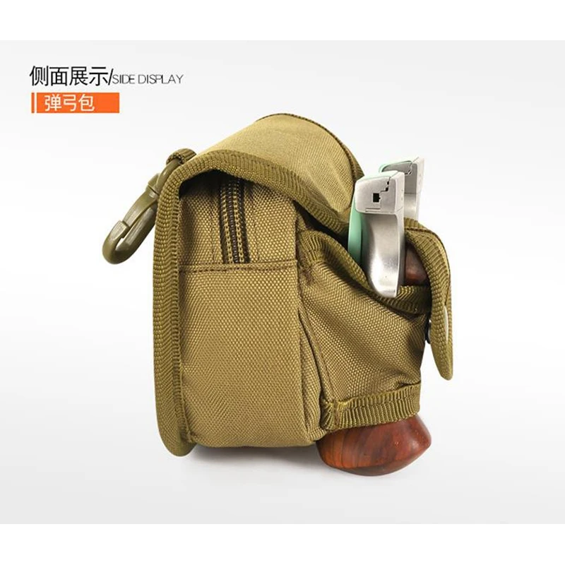 Bolsa de tirachinas táctica para deportes al aire libre, embalaje de bola de acero, cinturón trasero de nailon duradero sin deformación, caza y Paintball - imagen 3
