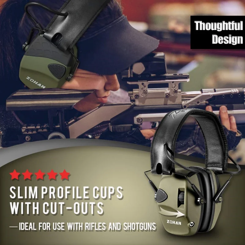 ZOHAN-orejeras electrónicas tácticas para tiro, con diadema, caza, reducción de ruido, protectores auditivos, cubierta para auriculares - imagen 5