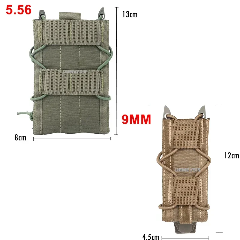 Bolsa táctica para revistas 5,56, 9mm, liberación rápida, Mag AR15 AK AR M4, caja con Clip para cinturón Molle - imagen 2