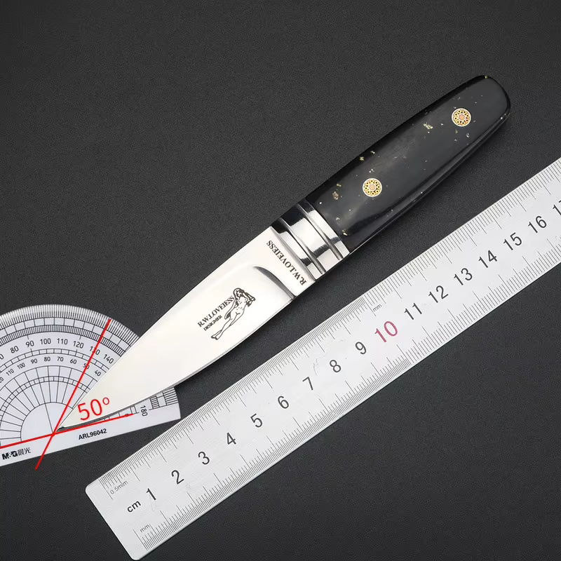 Cuchillo de supervivencia hoja recta acero alta dureza acabado espejo - imagen 3