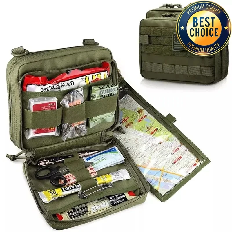 Kit de primeros auxilios táctico MOLLE, bolsa de almacenamiento portátil para exteriores, kit médico grande, kit multifunción para caza, Camping y senderismo - imagen 5