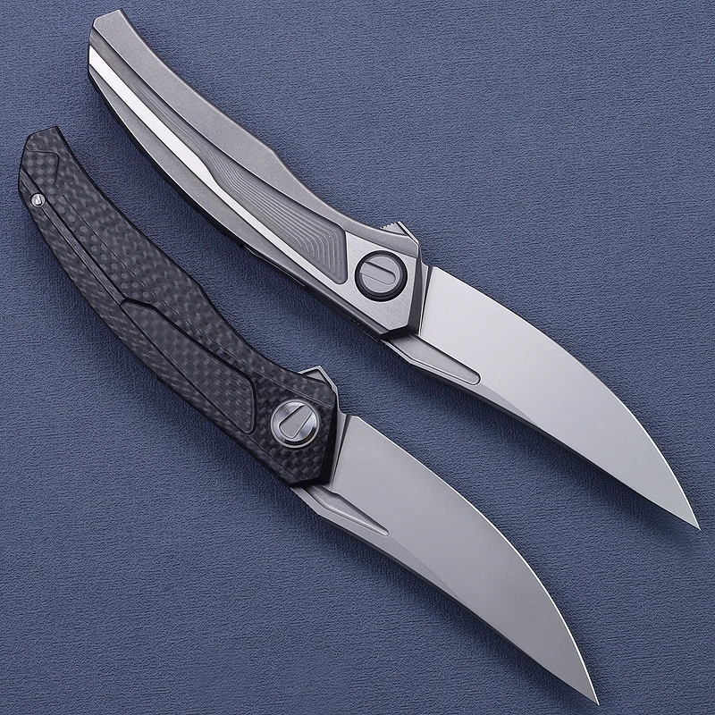 Kinfes cuchillo táctico plegable de acero VG10, mango CF - imagen 3