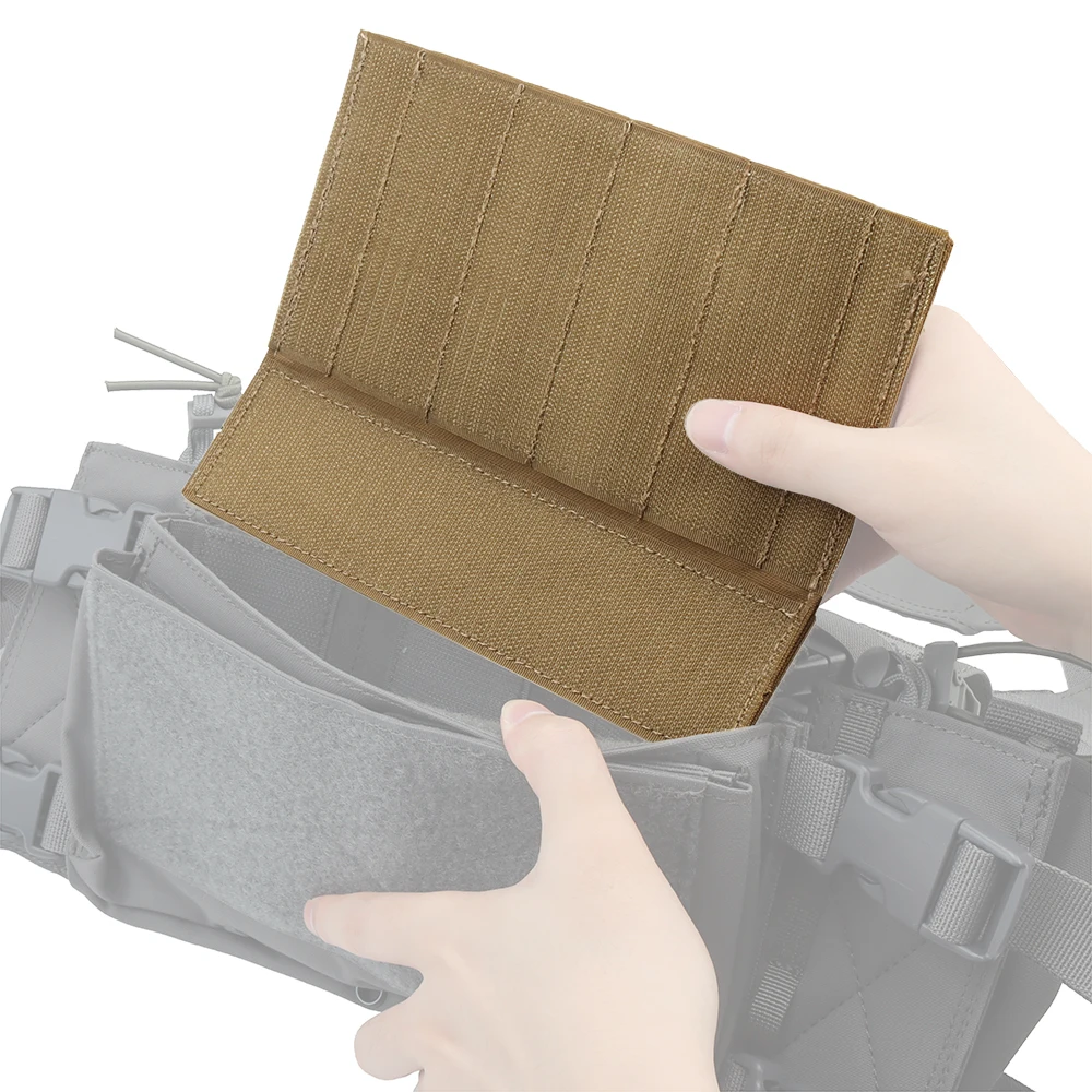 Pegatina de gancho mágico táctico, Panel MOLLE con solapa completa para plataforma de pecho MK3 MK4, chaleco de caza Airsoft, accesorios de expansión - imagen 5