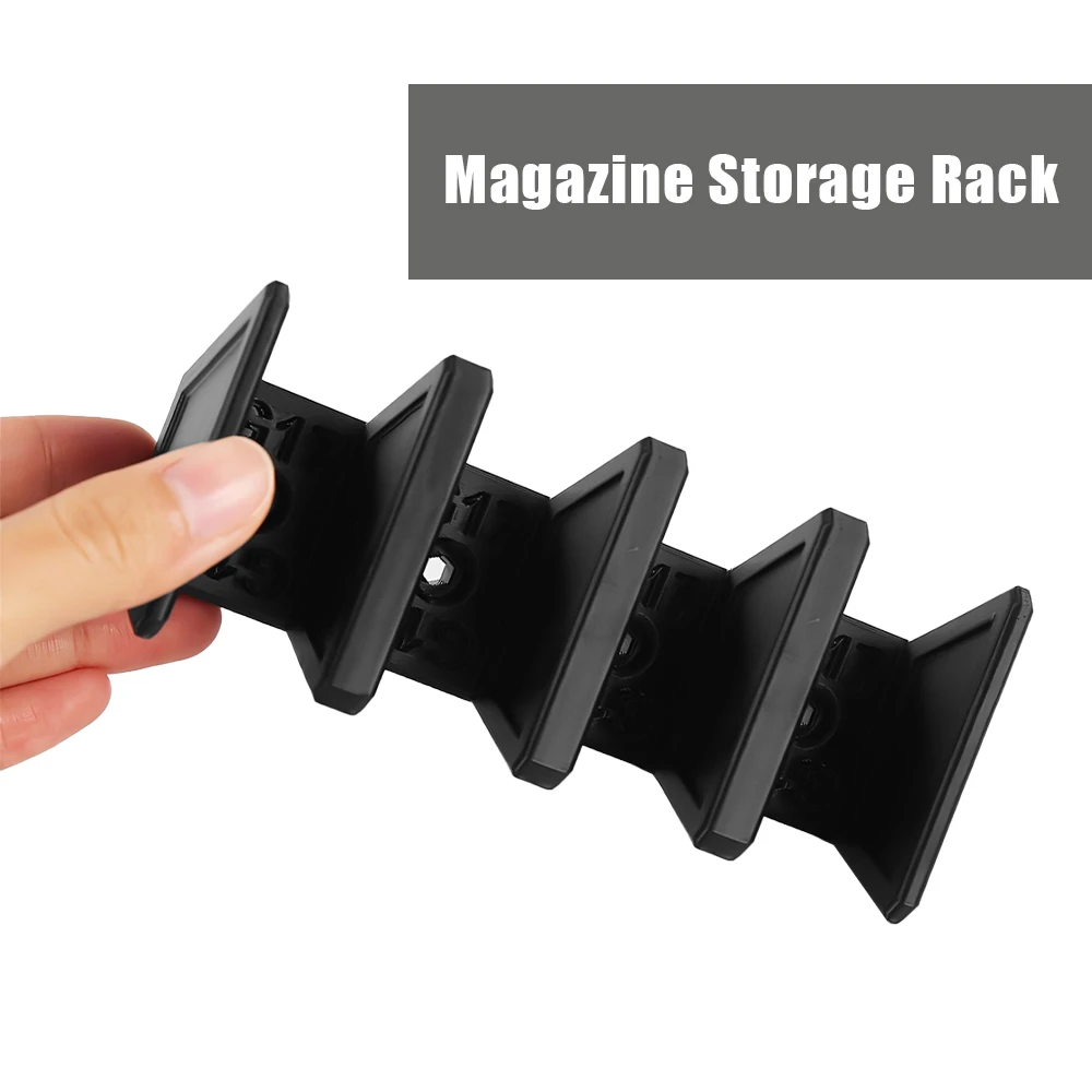 Portarrollos táctico para montaje en pared, soporte para revistas compatible con Glock 17 19 3/4/5 ranuras, estante de almacenamiento de revistas para accesorios de munición de pistola - imagen 3