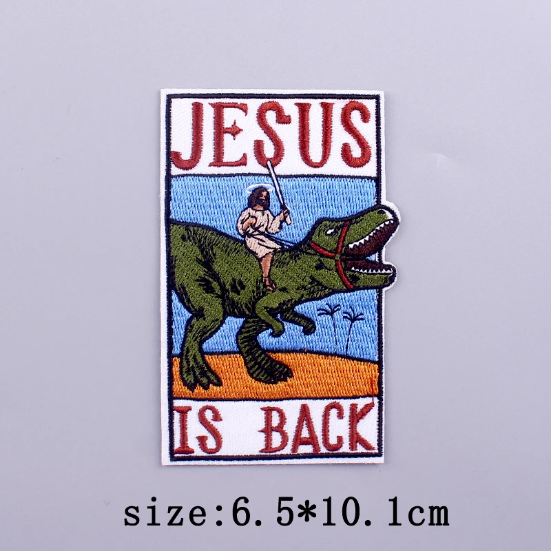 Parche de Van Gogh para planchar en la ropa, parches bordados de Jesús para ropa, insignia de rayas, parches indios/egipcios, gancho de bucle - imagen 2