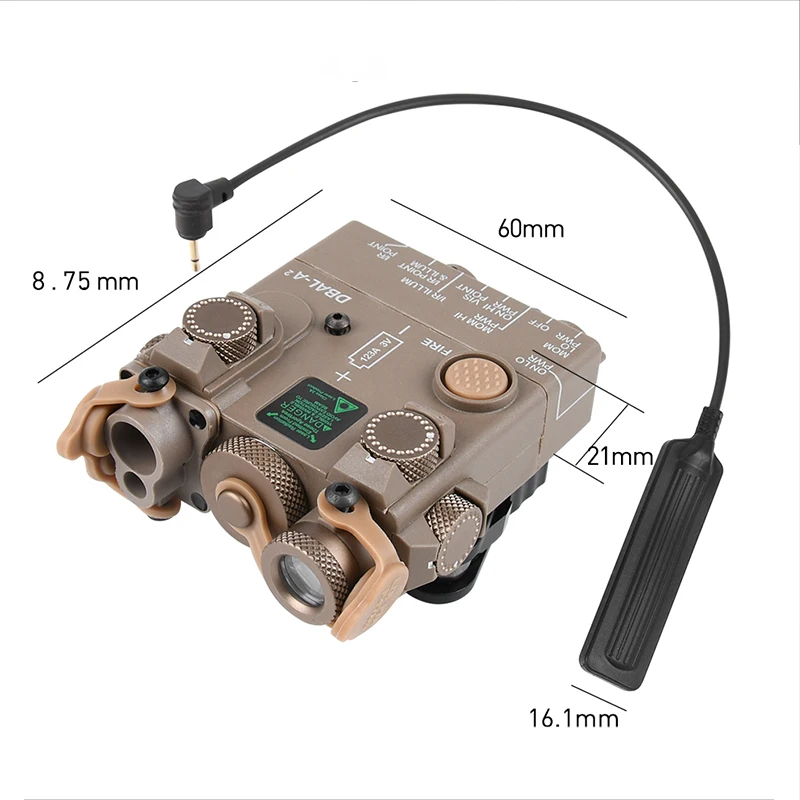 WADSN-puntero láser DBAL A2 de Metal con linterna táctica, Mini luz Scout M300A, linterna M600, interruptor de presión de doble función - imagen 5