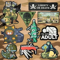 Parche de PVC táctico militar calavera moral insignia gancho bucle gato parches mochila pegatinas para ropa brazalete