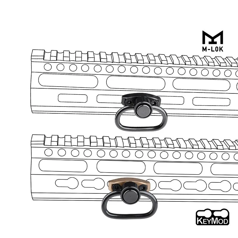 Hebilla de montaje de eslinga QD de Metal, adaptador de montaje giratorio de botón BCM táctico, Base de liberación rápida Qd para accesorios de caza Mlok Keymod - imagen 5