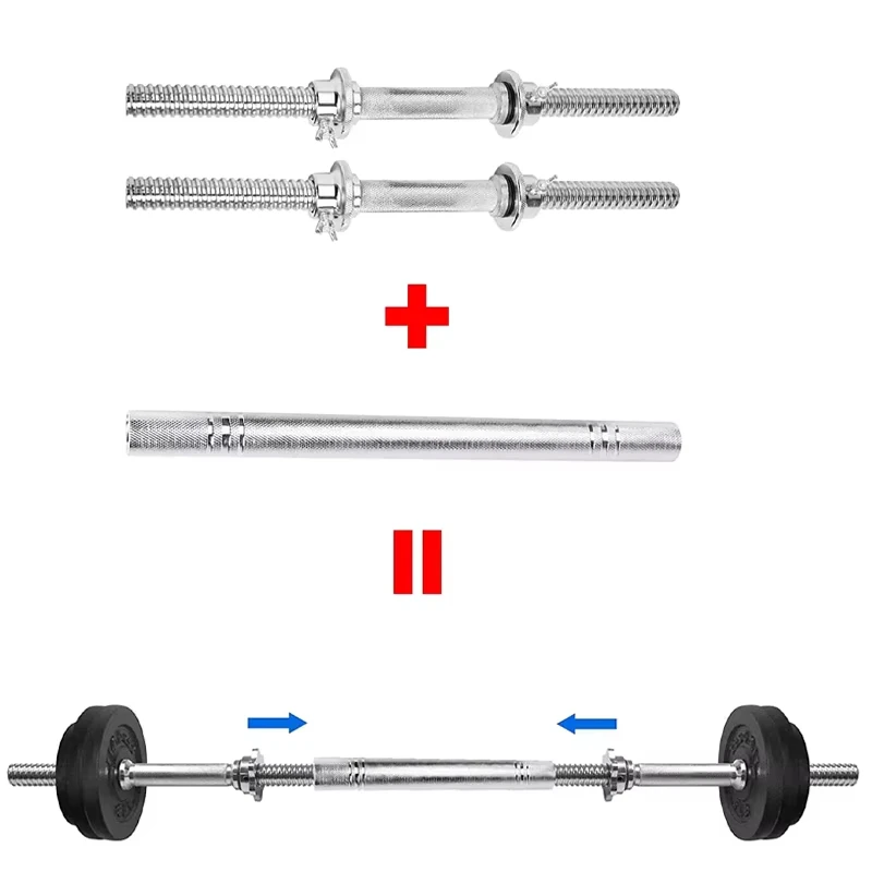 Barra de mancuernas de acero de 30CM/40CM/50CM, varilla de extensión de barra para gimnasio en casa, accesorios de levantamiento de pesas de alta resistencia, equipo de Fitness para hombres - imagen 5
