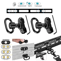 Soportes giratorios eslinga doble punto QD rotación total táctico caza
