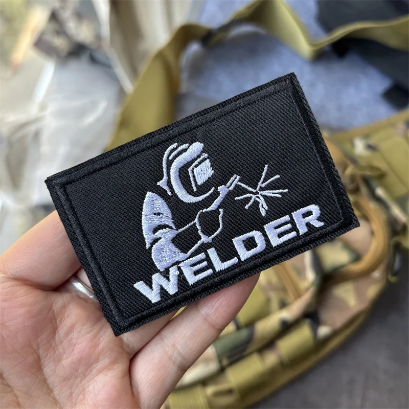 Parche Bordado Militar de Soldador, Parches Tácticos de Gancho y Bucle, Insignias de Moral, Pegatinas para Mochilas y Ropa - imagen 2