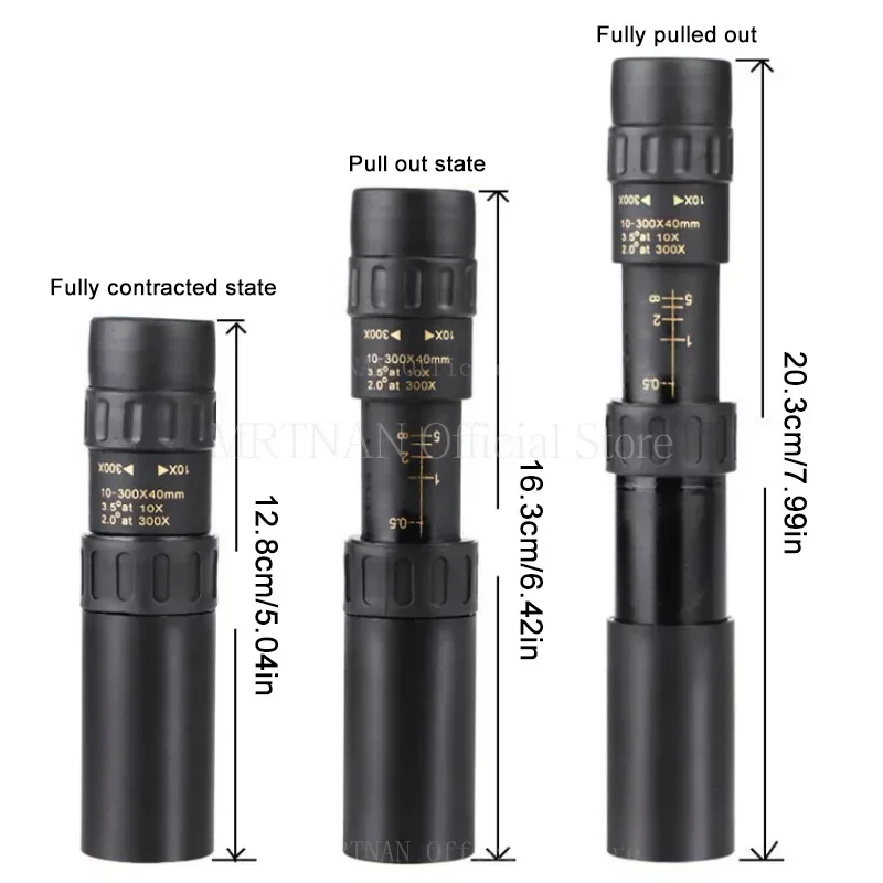 Telescopio portátil con Zoom, binoculares potentes con trípode y soporte para teléfono móvil, Monocular de viaje para acampar, 10-300x40 - imagen 3