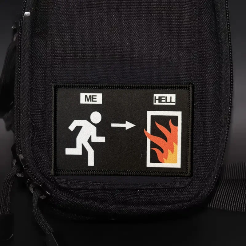 Parche de ir al infierno, insignia de moral táctica, impresión de gancho y bucle, mochila, ropa, accesorios decorativos, pegatinas, brazaletes