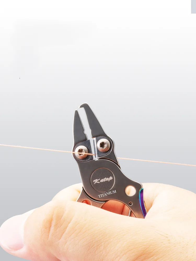 Alicates de aleación de titanio Luya, Mini alicates de elevación ligeros, resistentes a la corrosión y al agua de mar, cortadores de alambre - imagen 4