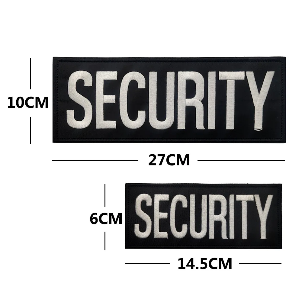 Parche bordado de guardia de seguridad IR reflectante armado, agente de oficial de Sheriff, apliques, chaleco uniforme, parches tácticos, insignia grande - imagen 4