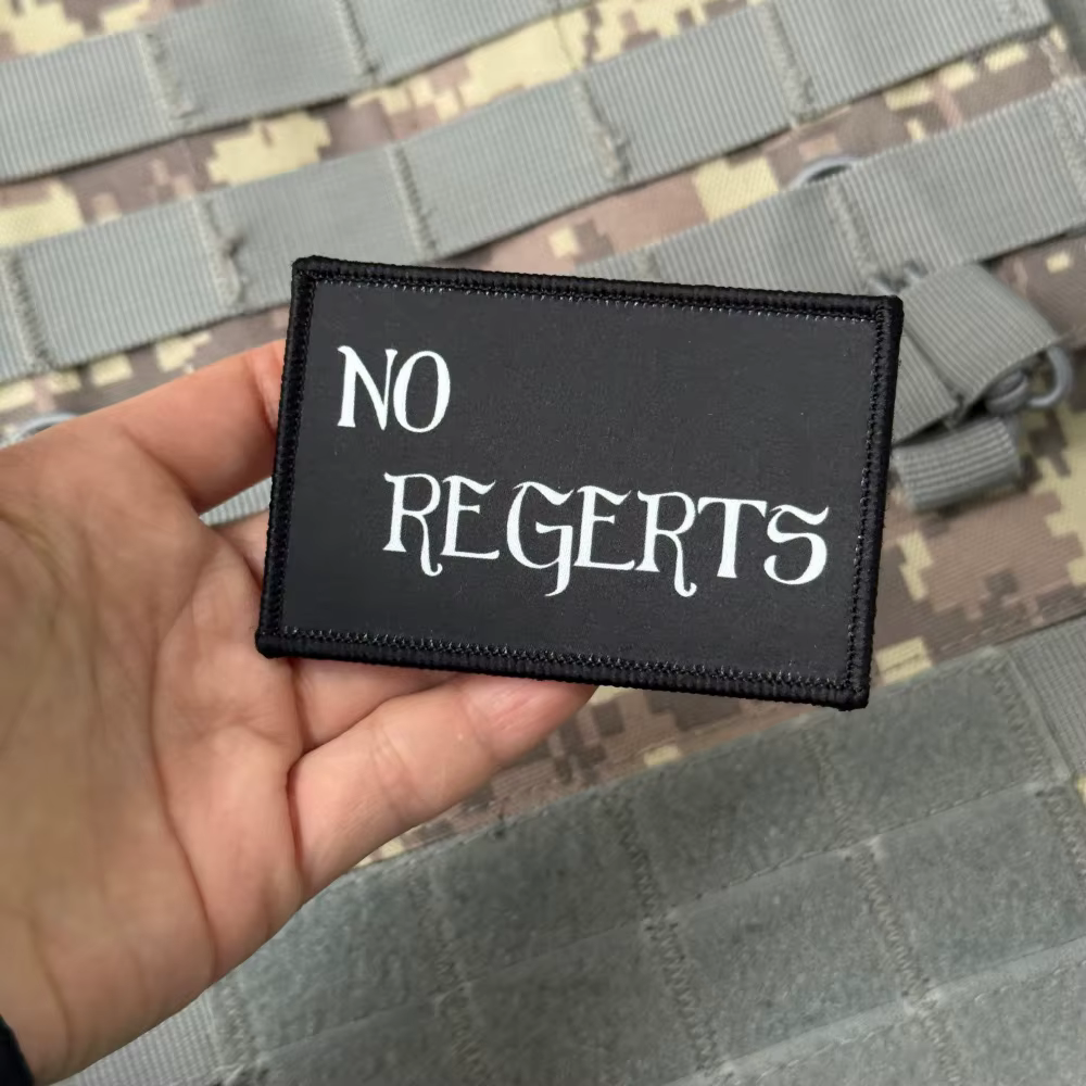 Parche táctico NO REGERTS moral militar con velcro para mochila - imagen 3