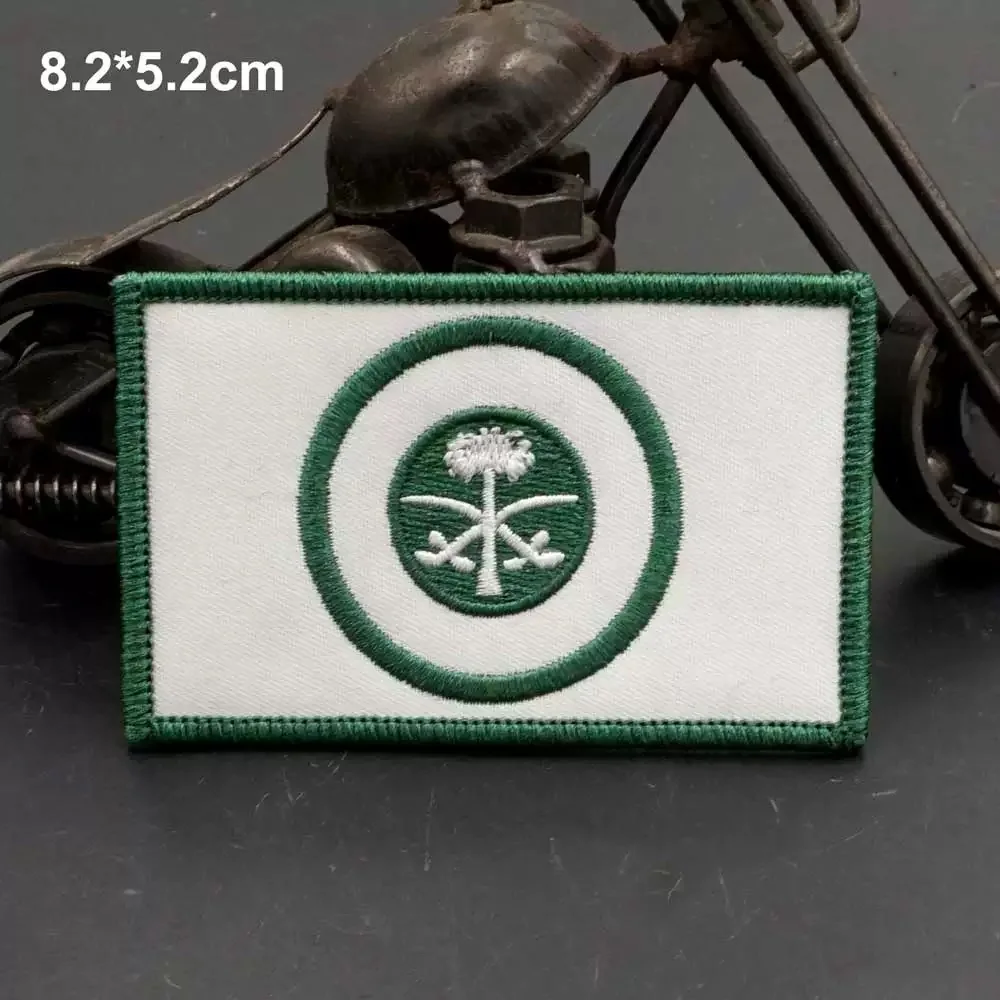 Parches tácticos bordados con bandera de Arabia Saudita, parche de gancho y bucle en tela, insignia de moral militar, pegatinas para mochila, accesorios - imagen 5