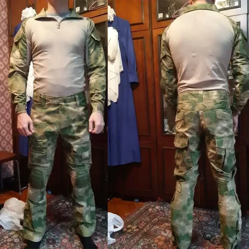Trajes de uniforme táctico Milit, traje de camuflaje para exteriores, camisas de caza, pantalones de Safari, entrenamiento de peces, conjuntos de ropa de Paintball Airsoft - imagen 4