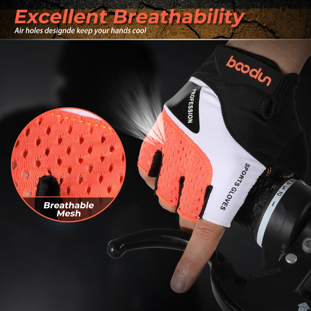 Guantes de ciclismo transpirables para hombre, manoplas tácticas antideslizantes, antigolpes, para gimnasio, bicicleta de montaña, de medio dedo, para pesca - imagen 4