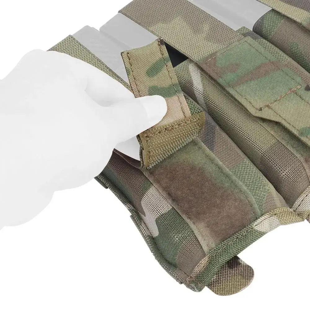 Bolsa para revistas 5,56 7,62, chaleco táctico elástico de liberación rápida, bolsa Triple Mag con solapa, Panel frontal, equipo MOLLE de caza Airsoft - imagen 5