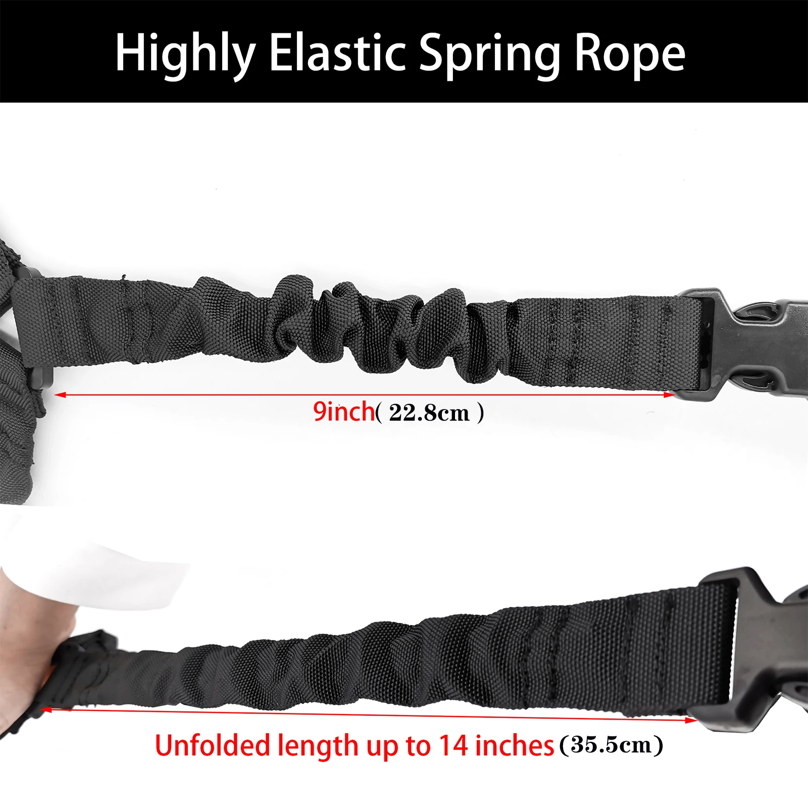 Eslinga duradera con gancho de metal, eslinga tradicional de longitud de ajuste rápido para exteriores, negro, verde, caqui - imagen 4