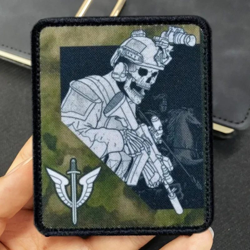 Parche táctico de "OMON, Moscow, Moss" con gancho y bucle, gafas de visión nocturna, insignia de moral de Calavera, brazalete, pegatina para mochila al aire libre - imagen 2